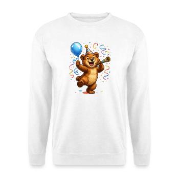 Funny Carnival Bear – Happy Party Motif - Unisex Sweatshirt - white - Front