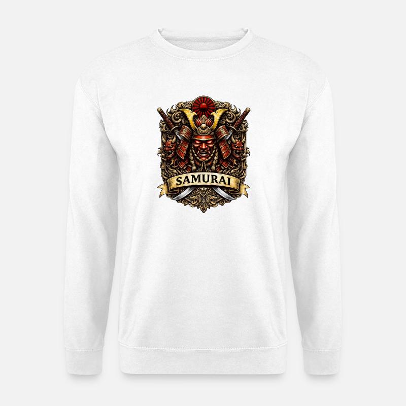 Samurai Crest Warrior Art - Unisex Sweatshirt - white