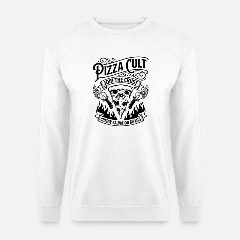 Secte de la pizza Salut au fromage - Sweat-shirt Unisexe - blanc