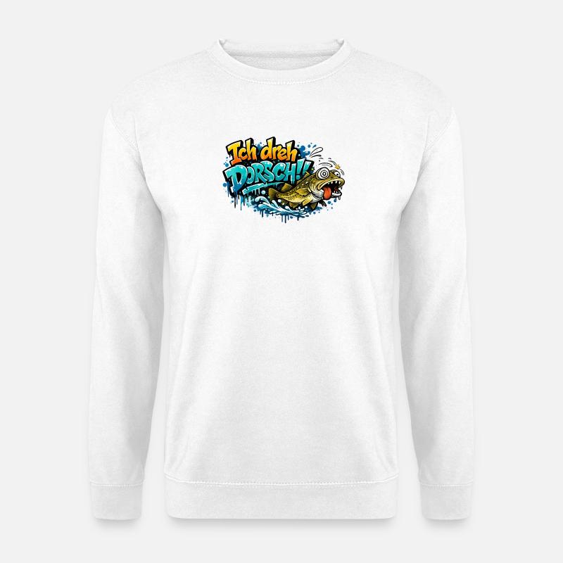 Ich dreh Dorsch Graffiti Fisch - Unisex Pullover - Weiß