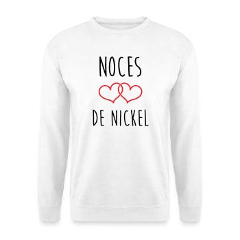 Nickel-Hochzeit 28 Jahre Glück und Liebe - Unisex Pullover - Weiß - Vorne
