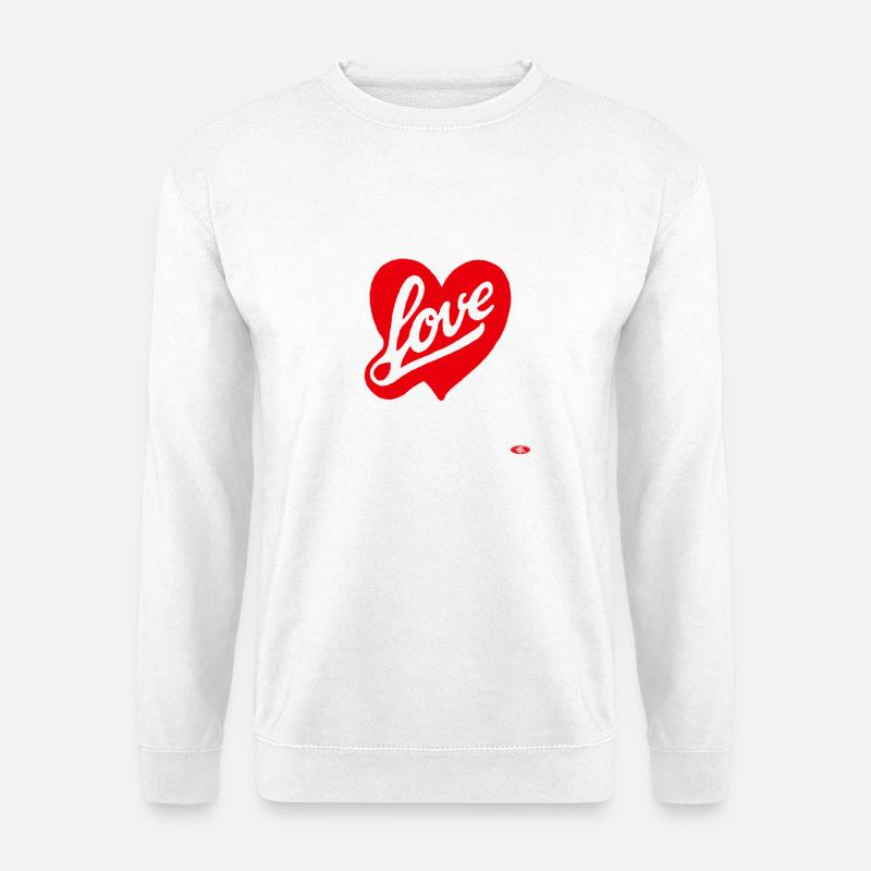 Red Love Heart Script Design - Unisex Sweatshirt - white