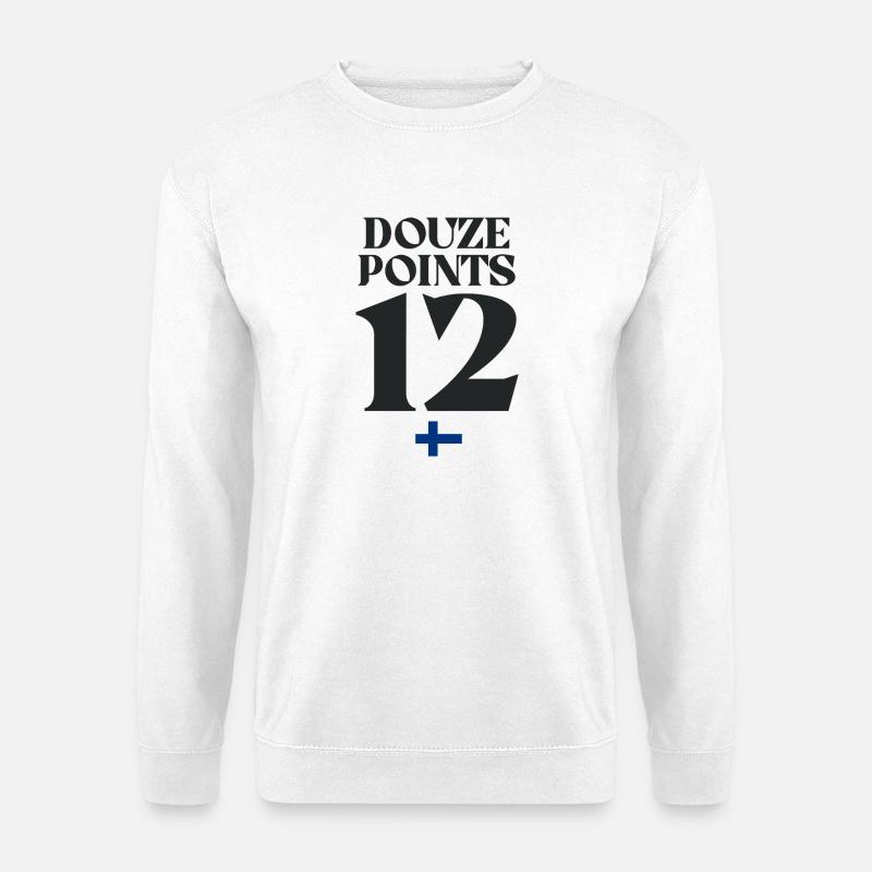 Douze Points 12 Drapeau Finlande Eurovision - Sweat-shirt Unisexe - blanc