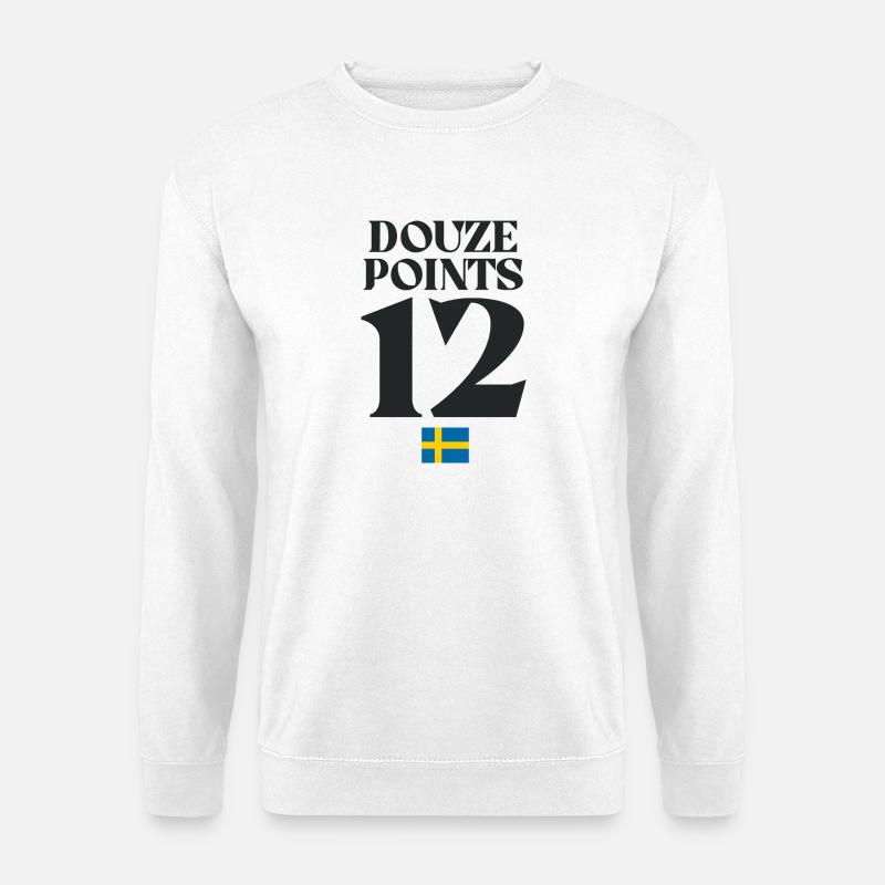 Douze points Suède Eurovision - Sweat-shirt Unisexe - blanc