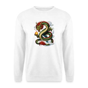 Drache Comic - Unisex Pullover - Weiß - Vorne