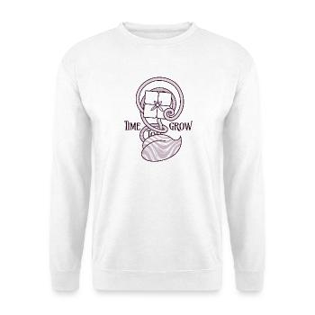 Blumenuhr – Jugendstil-Wachstumsdesign - Unisex Pullover - Weiß - Vorne