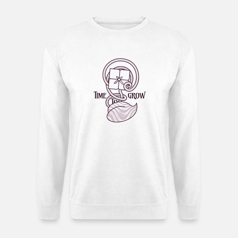 Blumenuhr – Jugendstil-Wachstumsdesign - Unisex Pullover - Weiß