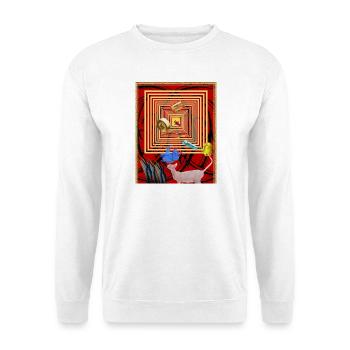 Retro-geometrische Collage-Wandkunst - Unisex Pullover - Weiß - Vorne