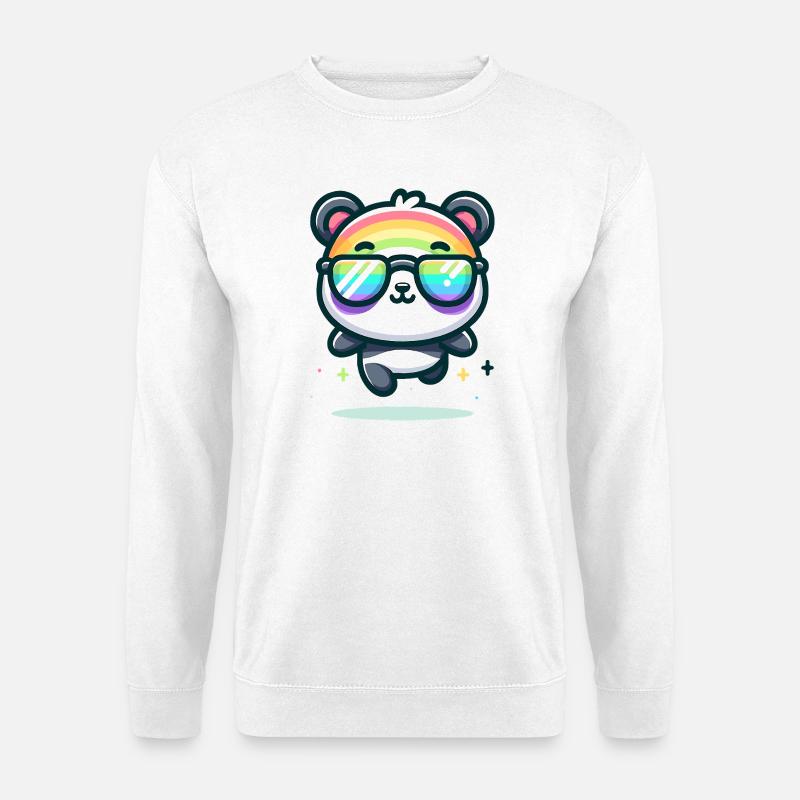 Regnbuepanda Solbriller Sommerbjørn - Unisex sweater - hvid