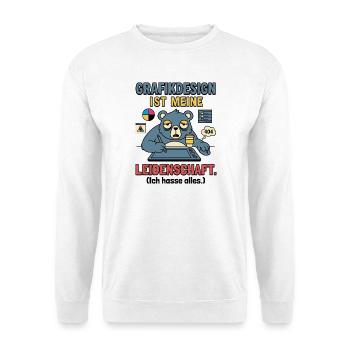Grafikdesign Leidenschaft lustig Designer - Unisex Pullover - Weiß - Vorne