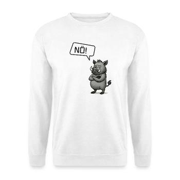 Nö! Wildschwein – Bockiger Keiler Statement - Unisex Pullover - Weiß - Vorne
