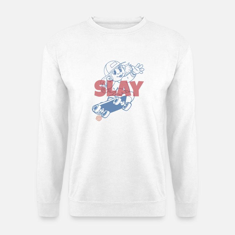 Slay Skateboard  - Unisex Pullover - Weiß