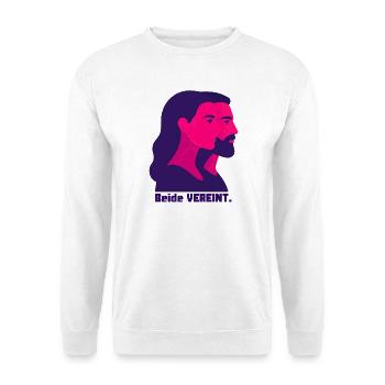 Beide Vereint: Duo-Porträts in Neon - Unisex Pullover - Weiß - Vorne