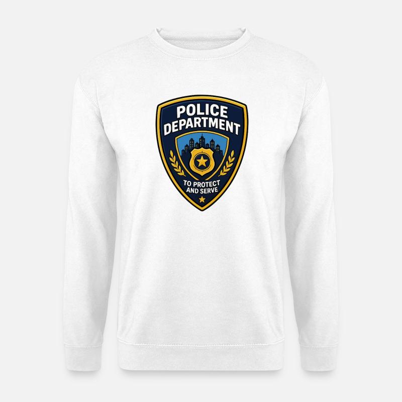 Polizei Abzeichen Patch Stadt Skyline - Unisex Pullover - Weiß