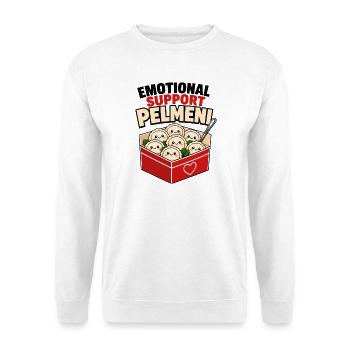 Emotional Support Pelmeni | Food Humor Cute Faces - Unisex Pullover - Weiß - Vorne