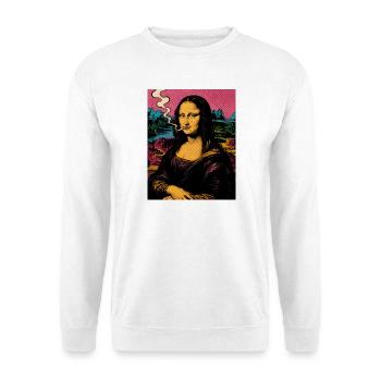 Mona Lisa Rauchen Pop Art - Unisex Pullover - Weiß - Vorne
