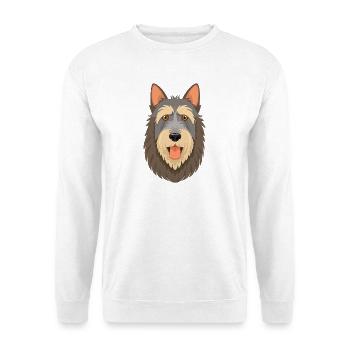 Irish Wolfhound (bande dessinée/portrait) - Sweat-shirt Unisexe - blanc - Devant