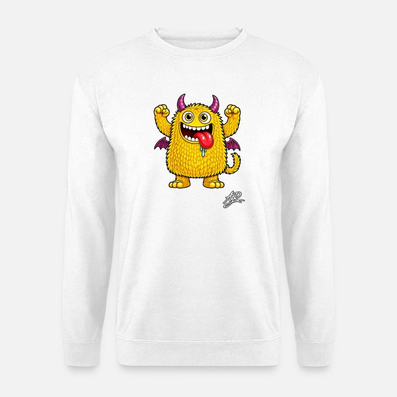 Orange Monster - Unisex Pullover - Weiß
