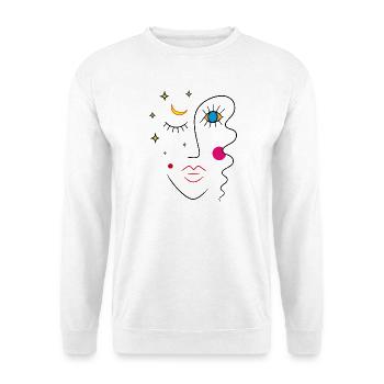 Abstract face day and night - Unisex Sweatshirt - white - Front