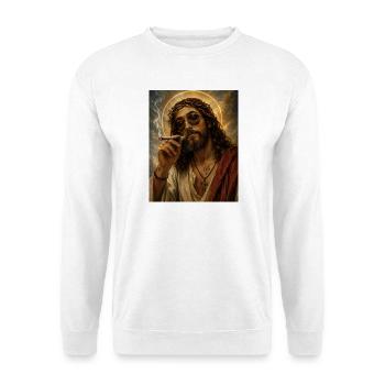 Jesus raucht einen Joint Humor - Unisex Pullover - Weiß - Vorne