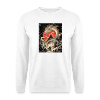 Dragon ancestral et pagode rouge - Sweat-shirt Unisexe - blanc - Devant