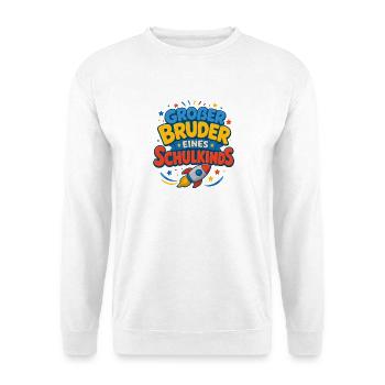Großer Bruder eines Schulkindes Rakete - Unisex Pullover - Weiß - Vorne