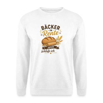 Bäcker in Rente – Brot und Weizen Ruhestand Spruch - Unisex Pullover - Weiß - Vorne