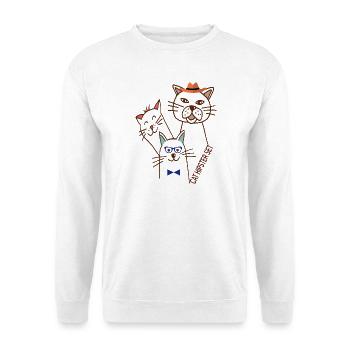 Katzen Trio  - Unisex Pullover - Weiß - Vorne