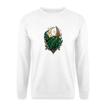 Monstera Moon – Mystisches Botanical Design - Unisex Pullover - Weiß - Vorne