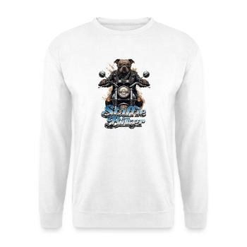 Staffie biker 1b-049b - Unisex Sweatshirt - white - Front