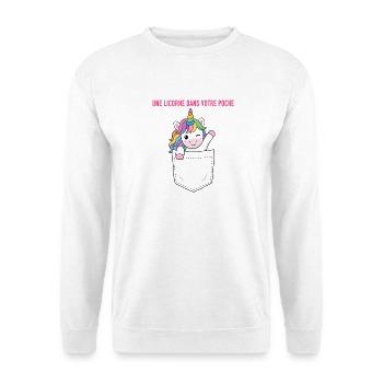 Licorne - Sweat-shirt Unisexe - blanc - Devant