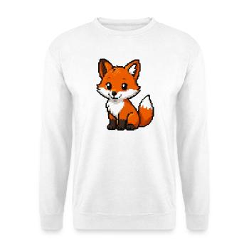 Renard Rétro Pixel Câlin Renard - Sweat-shirt Unisexe - blanc - Devant