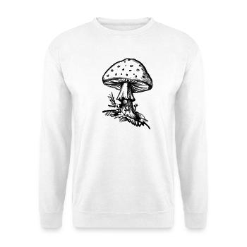 Mushroom Hand Drawn Illustration, Pencil - Unisex Sweatshirt - white - Front