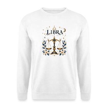 Waage, Skorpion, Tierkreis-Astrologie-Horoskop-Geschenk - Unisex Pullover - Weiß - Vorne - Alina (178cm) & Michal (187cm)