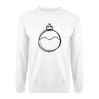 Christbaumkugel handgezeichnet - Unisex Pullover - Weiß - Vorne - Alina (178cm) & Michal (187cm)
