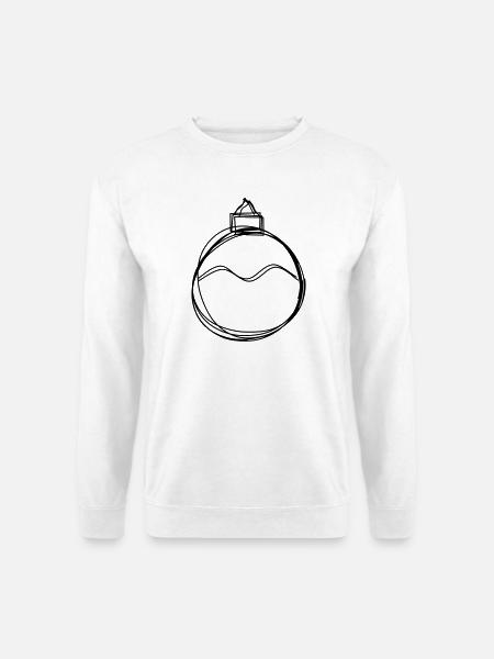Christbaumkugel handgezeichnet - Unisex Pullover - Weiß