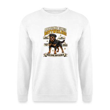 Rottweiler Anatomie Spruch Hund Geschenk - Unisex Pullover - Weiß - Vorne - Alina (178cm) & Michal (187cm)