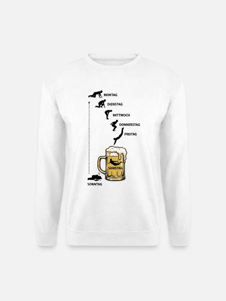 Bier Woche | Evolution | Bierglas | Saufen - Unisex Pullover - Weiß