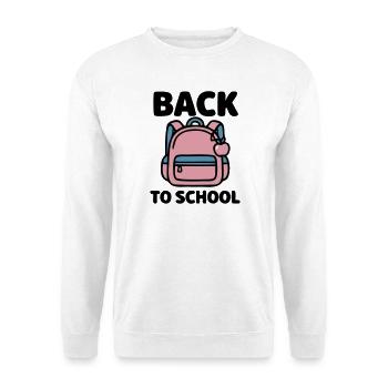 Schulranzen Einschulung Logo - Unisex Pullover - Weiß - Vorne - Alina (178cm) & Michal (187cm)