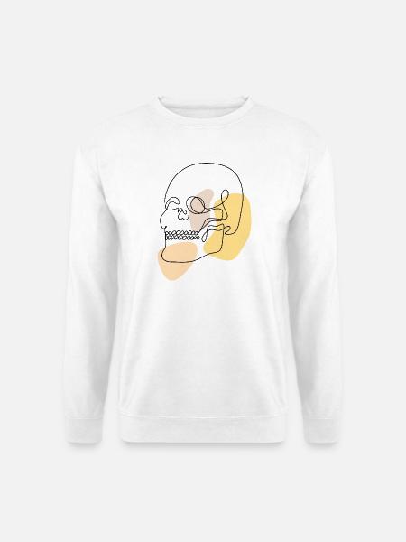 Pastellformen abstrakter Lineart Schädel - Unisex Pullover - Weiß
