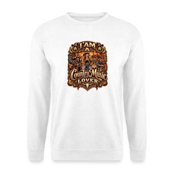 Country Music Lover – Nashville Western Music Fan - Unisex Pullover - Weiß - Vorne - Alina (178cm) & Michal (187cm)