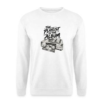 Die Playlist ist das Album - Unisex Pullover - Weiß - Vorne - Alina (178cm) & Michal (187cm)