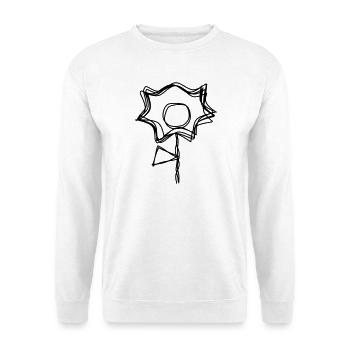 Osterglocke handgezeichnet - Unisex Pullover - Weiß - Vorne - Alina (178cm) & Michal (187cm)