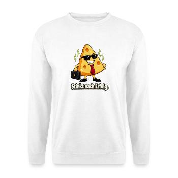 Käse mit Erfolgsduft - Unisex Pullover - Weiß - Vorne - Alina (178cm) & Michal (187cm)