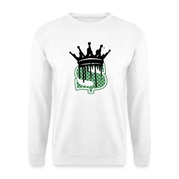 Bargeld ist König - Unisex Pullover - Weiß - Vorne - Alina (178cm) & Michal (187cm)