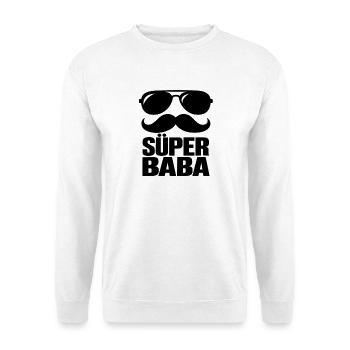 Süper Baba Babaları günü hediyesi Vatertag  - Unisex Pullover - Weiß - Vorne - Alina (178cm) & Michal (187cm)