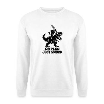 Ritterkatze - Unisex Pullover - Weiß - Vorne - Alina (178cm) & Michal (187cm)
