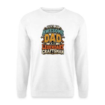 Awesome Dad Legendary Craftsman - Unisex Pullover - Weiß - Vorne - Alina (178cm) & Michal (187cm)
