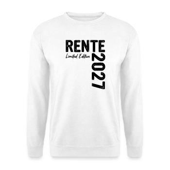 Rente 2027 Limited Edition Ruhestand - Unisex Pullover - Weiß - Vorne - Alina (178cm) & Michal (187cm)