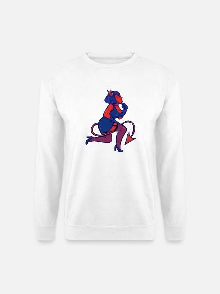Crimson Devil Pinup - Unisex Pullover - Weiß